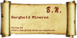 Berghold Minerva névjegykártya